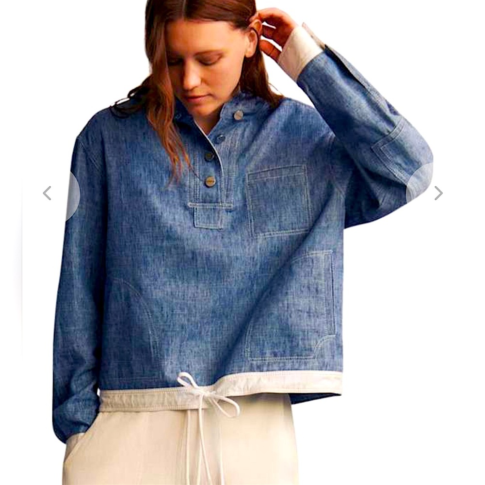 TWP Hoodie light denim top - Picture 6 of 11